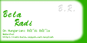 bela radi business card